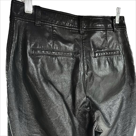 ARITZIA BABATON Command Cropped Vegan Leather Black Trouser Pants Size 4 - Picture 7 of 10